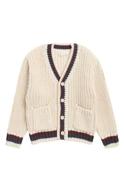 Rylee + Cru Kids' Collegiate Cardigan In Neutral