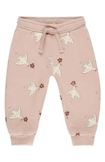 Rylee + Cru Babies'  Kids' Dove Print Knit Joggers In Pink