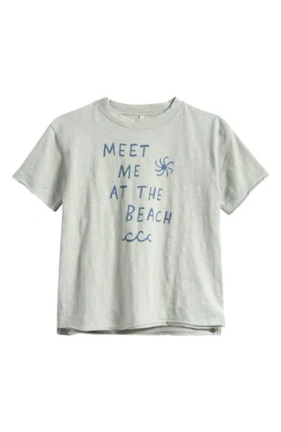 Rylee + Cru Kids' Graphic Print Raw Edge T-shirt In Gray