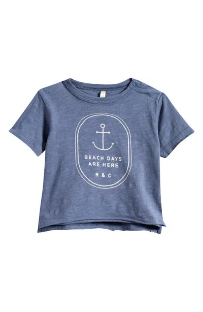 Rylee + Cru Babies'  Kids' Graphic Raw Edge Beach Days T-shirt In Blue