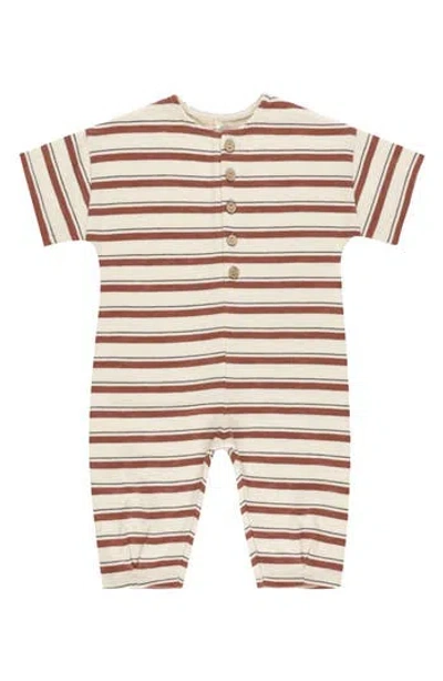 Rylee + Cru Babies'  Kids' Hayes Henley Romper In Brown