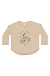 Rylee + Cru Kids' Long Sleeve Cotton Graphic T-shirt In Gray