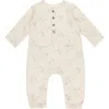 Rylee + Cru Babies'  Kids' Long Sleeve Linen Blend Romper In Neutral