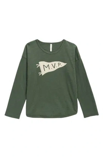 Rylee + Cru Kids' Mvp Long Sleeve Graphic T-shirt In Green
