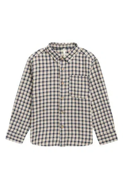 Rylee + Cru Kids' Plaid Button-up Shirt In Blue