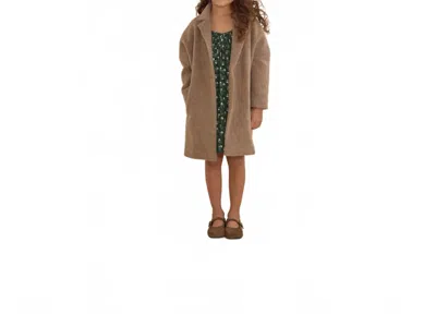 Rylee + Cru Kids Presley Long Lined Coat In Camel In Brown