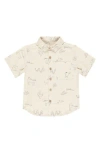 Rylee + Cru Kids' Print Linen Blend Button-up Shirt In Neutral