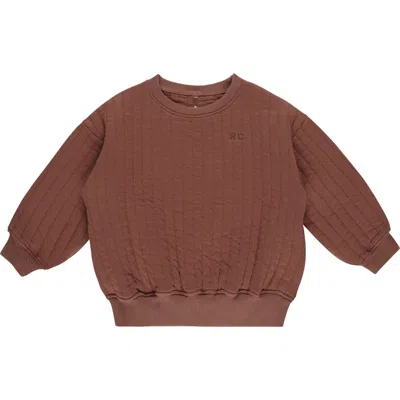 Rylee + Cru Babies'  Kids' Quilted Sweatshirt In Brown
