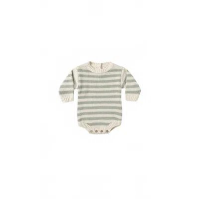 Rylee + Cru Kids Quincy Mae Rex Romper In Fern Stripe In Gray
