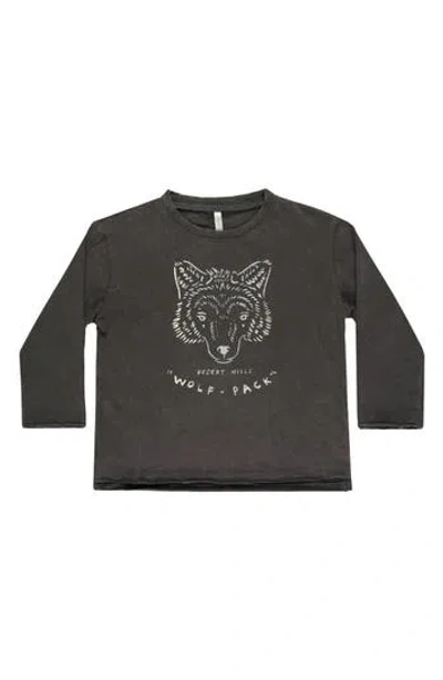 Rylee + Cru Babies'  Kids' Raw Edge Cotton Graphic T-shirt In Black