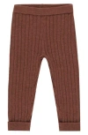 Rylee + Cru Kids' Rib Cuff Leggings In Brown
