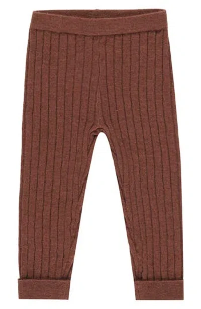 Rylee + Cru Babies'  Kids' Rib Cuff Leggings In Brown