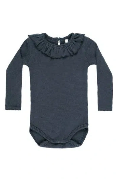 Rylee + Cru Babies'  Kids' Ruffle Collar Long Sleeve Bodysuit In Blue