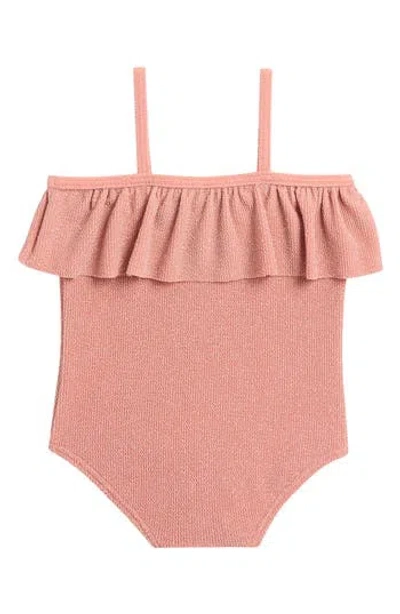 Rylee + Cru Babies'  Kids' Ruffle One-piece Swimsuit In Lipstick