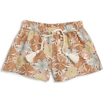 Rylee + Cru Babies'  Kids' Solana Safari Floral Shorts In Brown