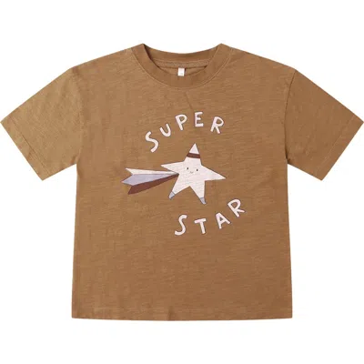 Rylee + Cru Babies'  Kids' Super Star Graphic Relaxed T-shirt In Brown