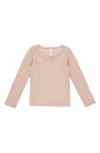 Rylee + Cru Kids' Textured Long Sleeve Top In Pink