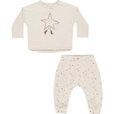 Rylee + Cru Babies'  Kids' Twinkle Star Print T-shirt & Joggers Set In White