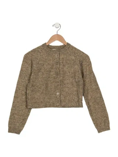 Pre-owned Rylee + Cru Kids' Knit Green Cardigan With Button Closure