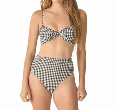 Rylee + Cru Knotted Bandeau Bikini Top In Black Gingham In Multi
