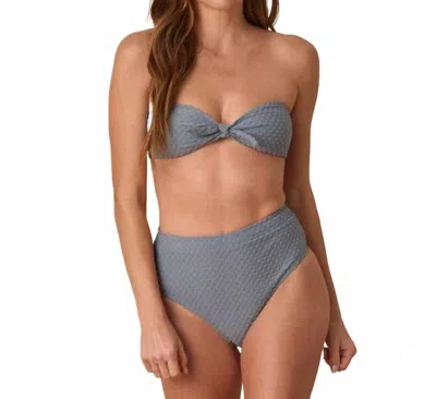 Rylee + Cru Knotted Bandeau Bikini Top In Ocean In Gray