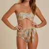 Rylee + Cru Knotted Bikini Bottom In Safari Floral In Multi
