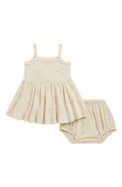 Rylee + Cru Babies'  Lea Sailor Bow Sleeveless Dress In Neutral
