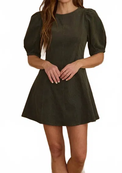 Rylee + Cru Levi Mini Dress In Evergreen In Green