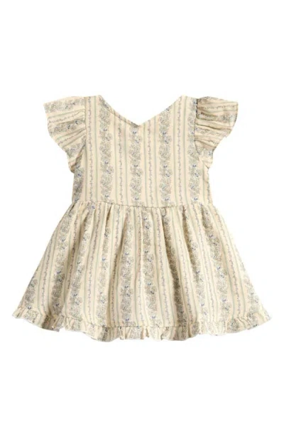 Rylee + Cru Babies'  Lila Floral Print Cotton Romper In Neutral