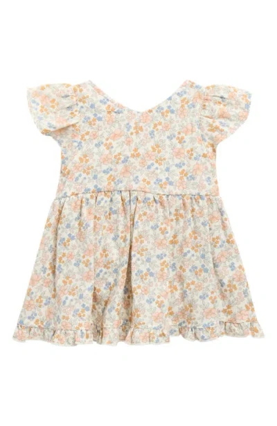 Rylee + Cru Babies'  Lila Floral Print Cotton Skirted Romper In Multi