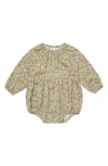Rylee + Cru Long Sleeve Bubble Romper In Golden-garden