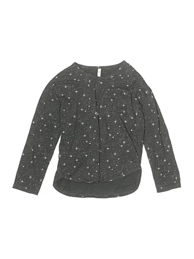 Pre-owned Rylee + Cru Kids' Long Sleeve Henley Shirt In Gray