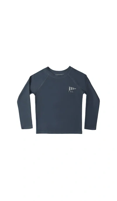 Rylee + Cru Long Sleeve Rashguard Swim Top In Blue