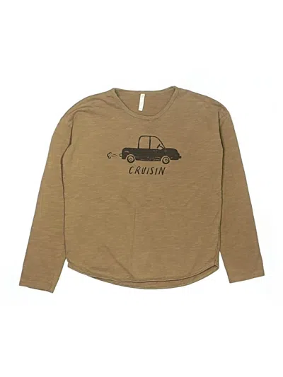 Pre-owned Rylee + Cru Kids' Long Sleeve T-shirt In Tan