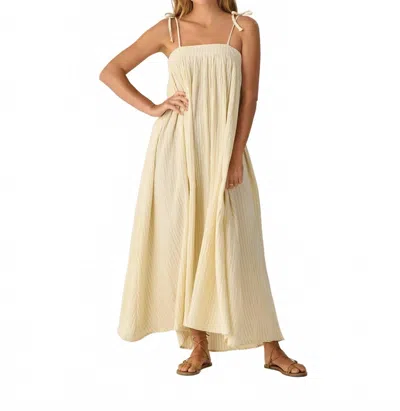 Rylee + Cru Malea Dress In Citron Stripe In Neutral