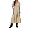 Rylee + Cru Mandi Dress In Champagne Stripe In Multi