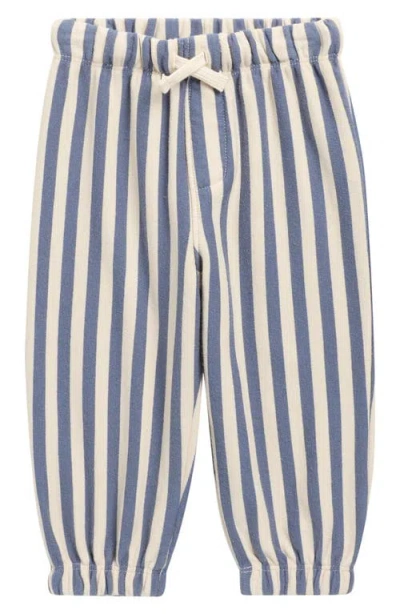 Rylee + Cru Babies'  Marine Stripe Cotton Joggers In Blue