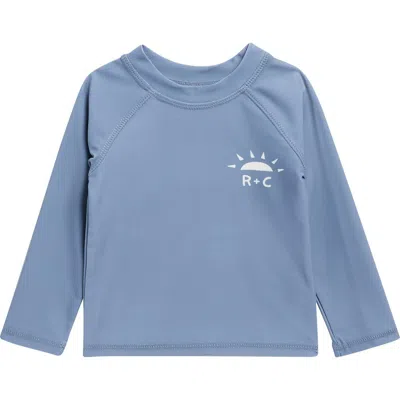 Rylee + Cru Babies'  Marine Upf 50+ Raglan Sleeve Rashguard In Blue