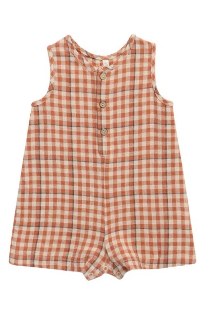 Rylee + Cru Babies'  Mavrick Gingham Cotton Romper In Multi