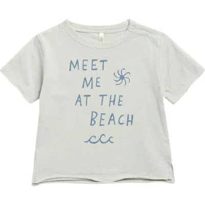Rylee + Cru Babies'  Meet Me At The Beach Cotton Graphic T-shirt In Gray
