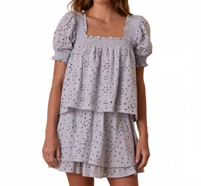 Rylee + Cru Milan Blouse In Light Blue In Purple