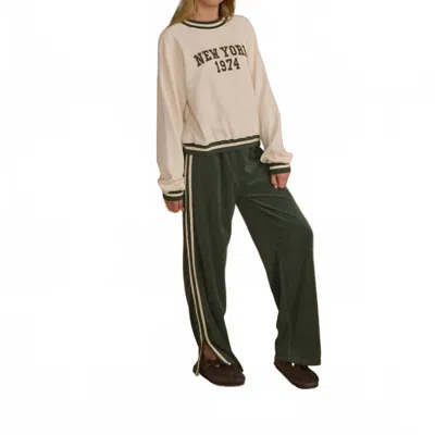 Rylee + Cru Oversized Raglan New York Sweatshirt In White Multi In Neutral