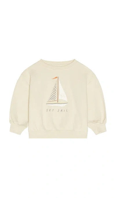 Rylee + Cru Oversized Sweatshirt In White