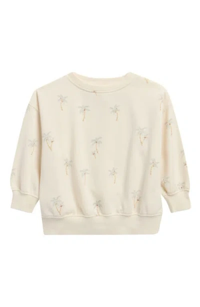Rylee + Cru Babies'  Palm Print Cotton Blend Fleece Sweatshirt In Multi