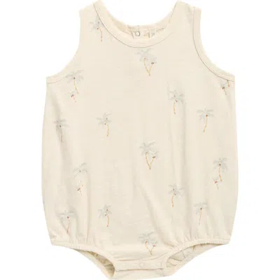 Rylee + Cru Babies'  Palm Print Cotton Bodysuit In Neutral