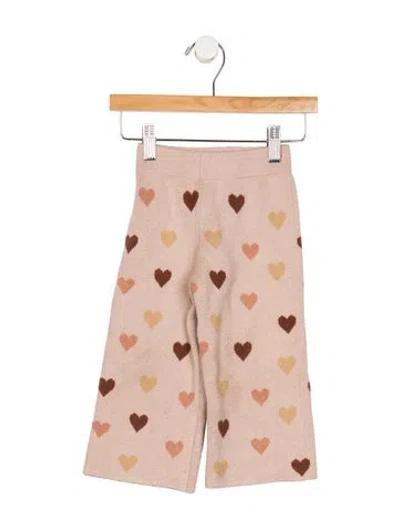 Pre-owned Rylee + Cru Babies' Pattern Print Knit Pants In Pink