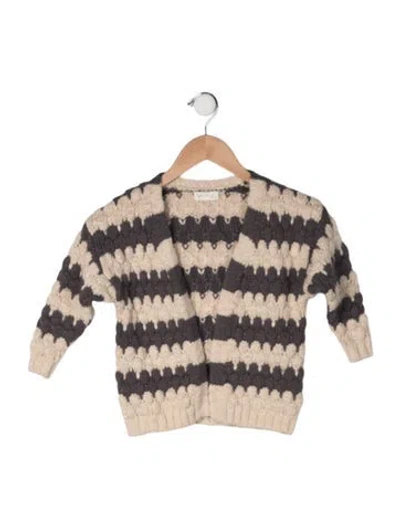 Pre-owned Rylee + Cru Babies' Patterned Cardigan In Neutrals