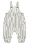 Rylee + Cru Pinstripe Cargo Cotton Overalls In Brown
