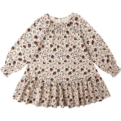 Rylee + Cru Babies'  Posy Ruffle Long Sleeve Dress In Multi