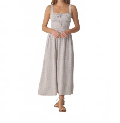 Rylee + Cru Primrose Midi Dress In Light Blue Plaid In Gold